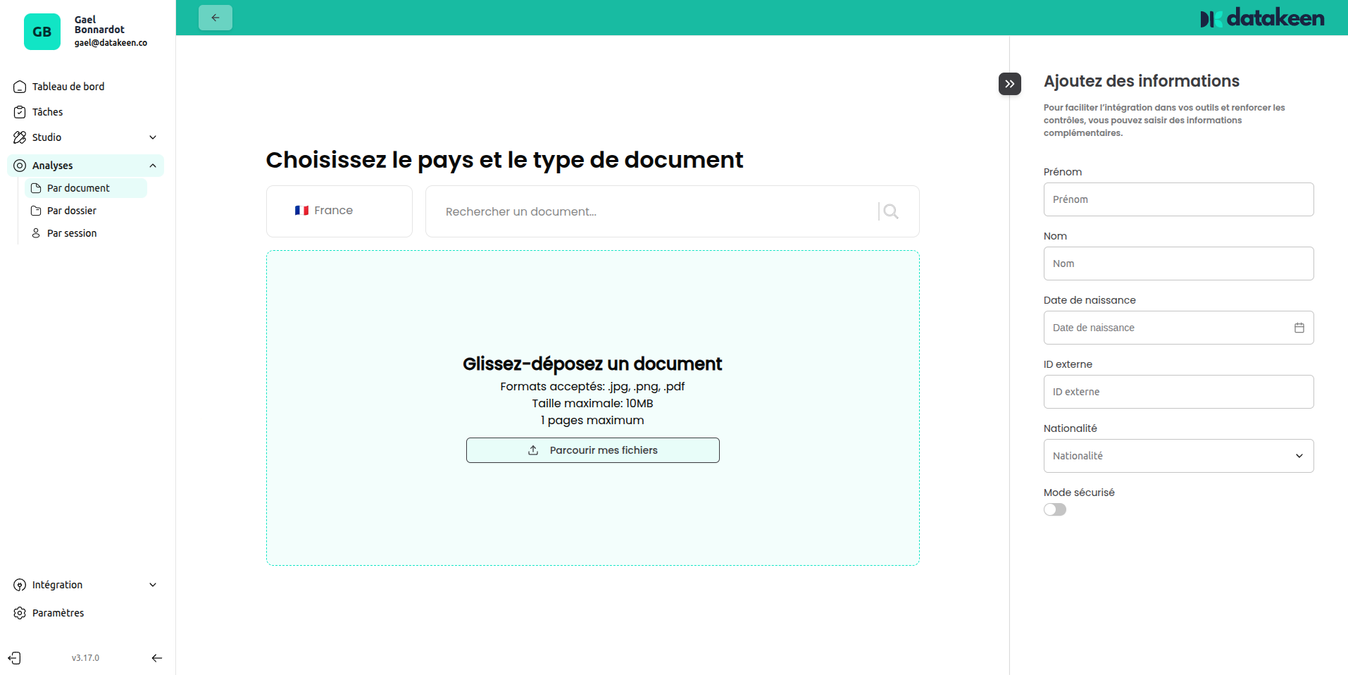 Document type selector