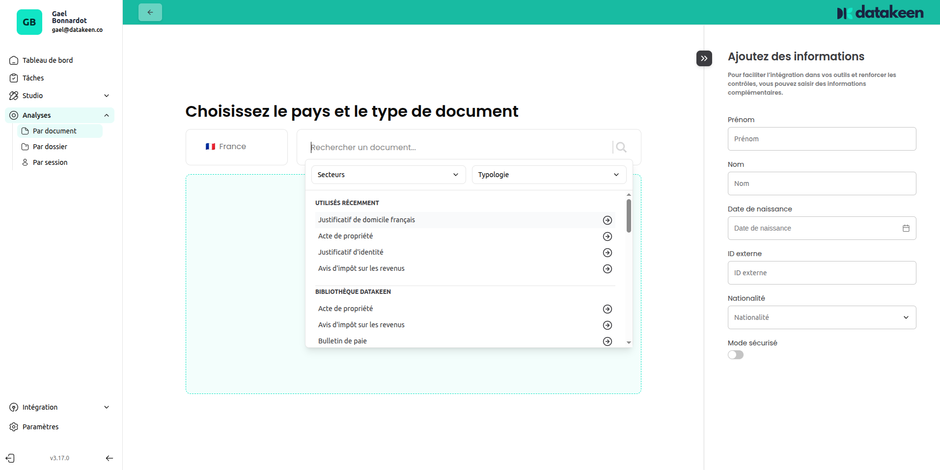 Analysis method and ID check config
