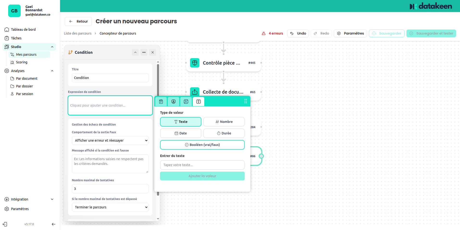 Condition field picker