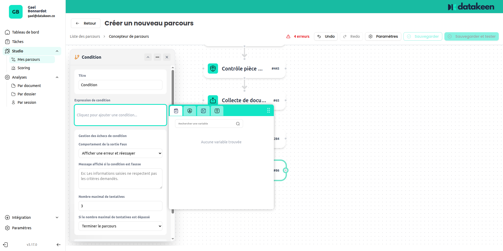 Condition formula input