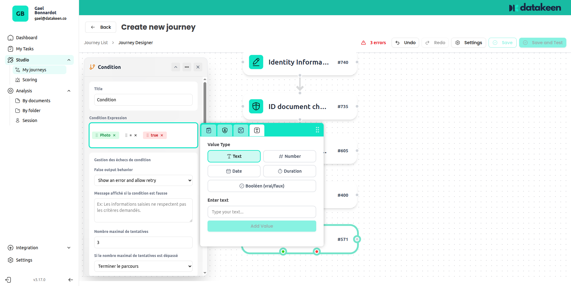 Condition formula operators