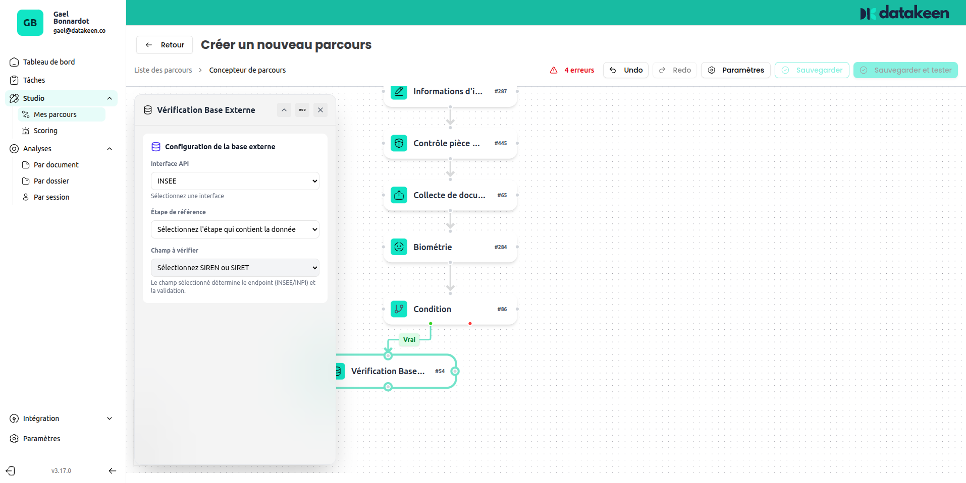 External database check — document collection as reference