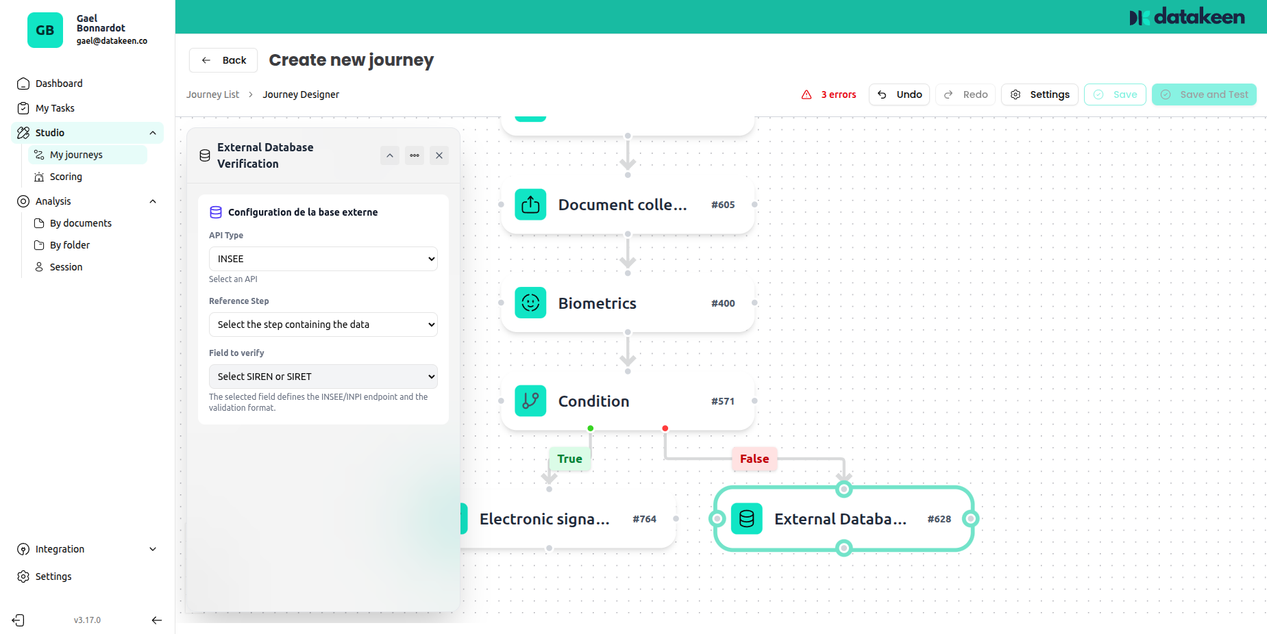 External database check — RNCS configuration