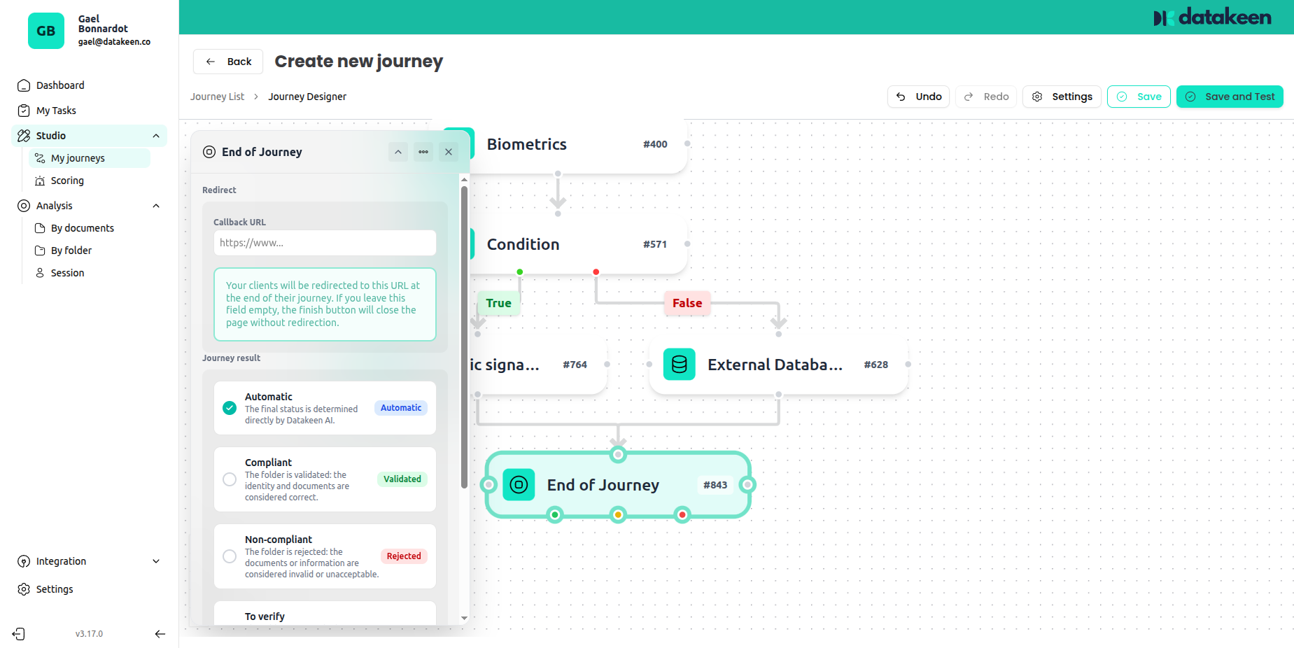 End node — result outcomes